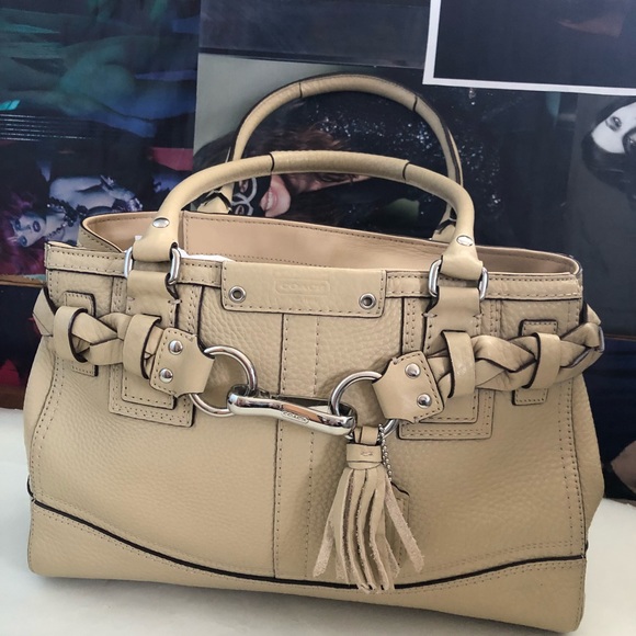 Coach Handbags - COACH light tan/ cream satchel $135